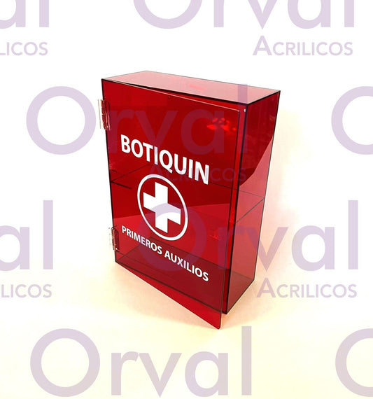 Botiquin de acrilico rojo traslucido