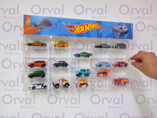 Exhibidor para 25 Autos 1:64 Transparente "Hot Wheels/Matchbox"