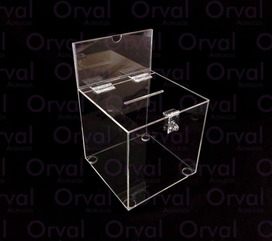 Buzon de acrilico transparente con porta etiqueta
